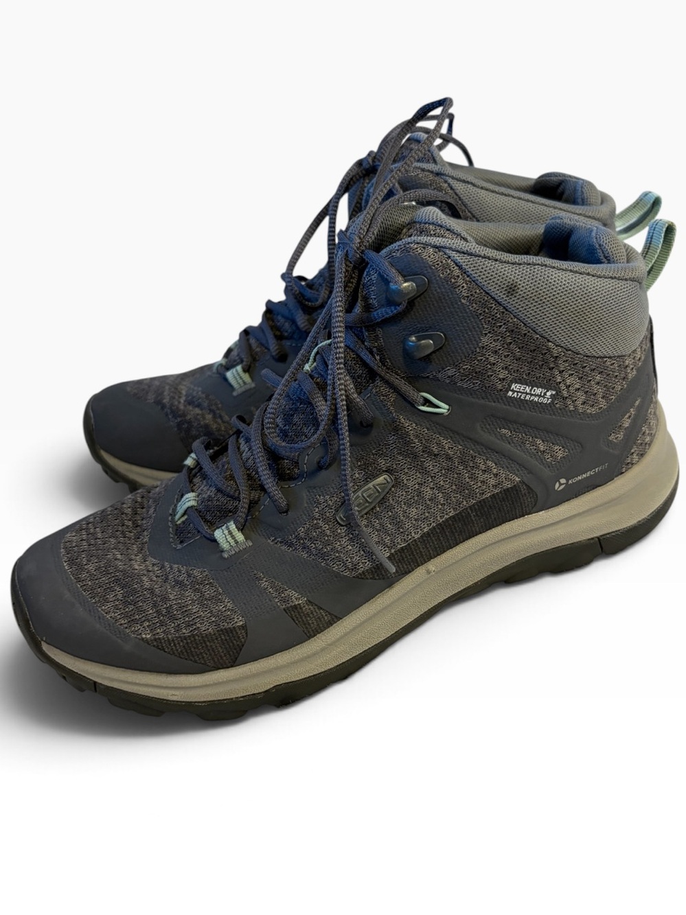 KEEN Terradora II Mid Waterproof Hiking Boots Womens Size 8 Gray Blue 1022353